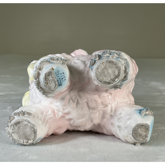 VTG Relpo Samson Import Co Spaghetti Ceramic Pink Lamb Planter 1961 #431A Japan - Picture 6 of 13